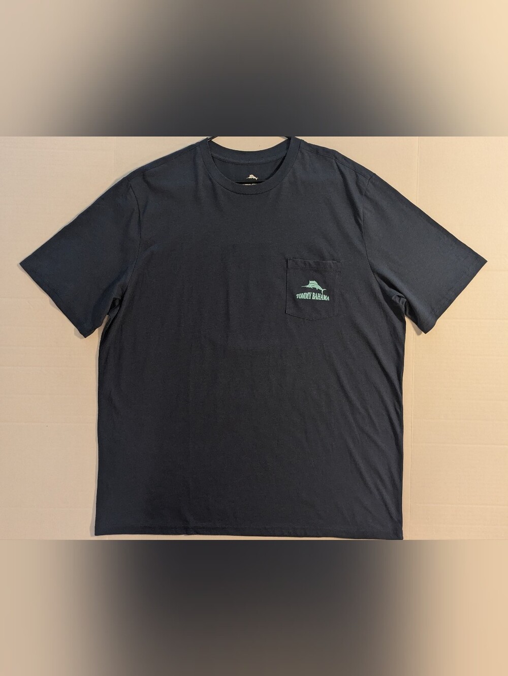 Tommy Bahama Navy Long-Sleeve Pocket T-Shirt w/Mint Logo- XL (NWOT)